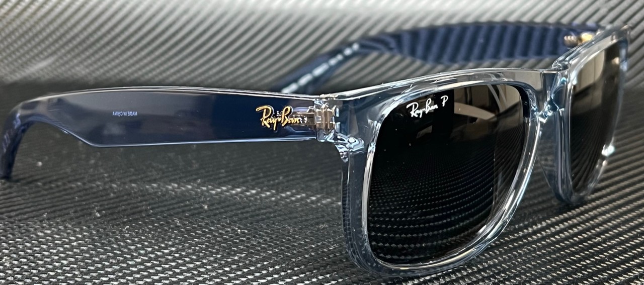 RAY BAN RB4165 6596T3 Transparent Blue Polarized Men’s 55 mm Sunglasses