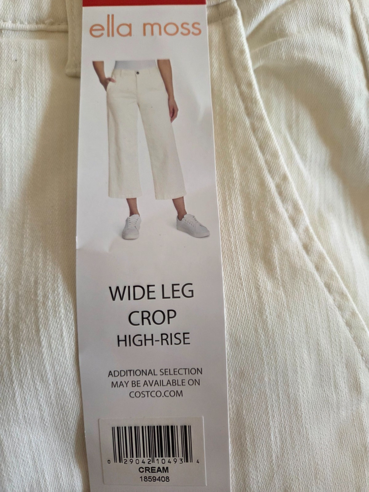 ELLA MOSS Women’s Cream Wide Leg Crop High-Rise Pants 4 6 8 10 12 14 16 NWT