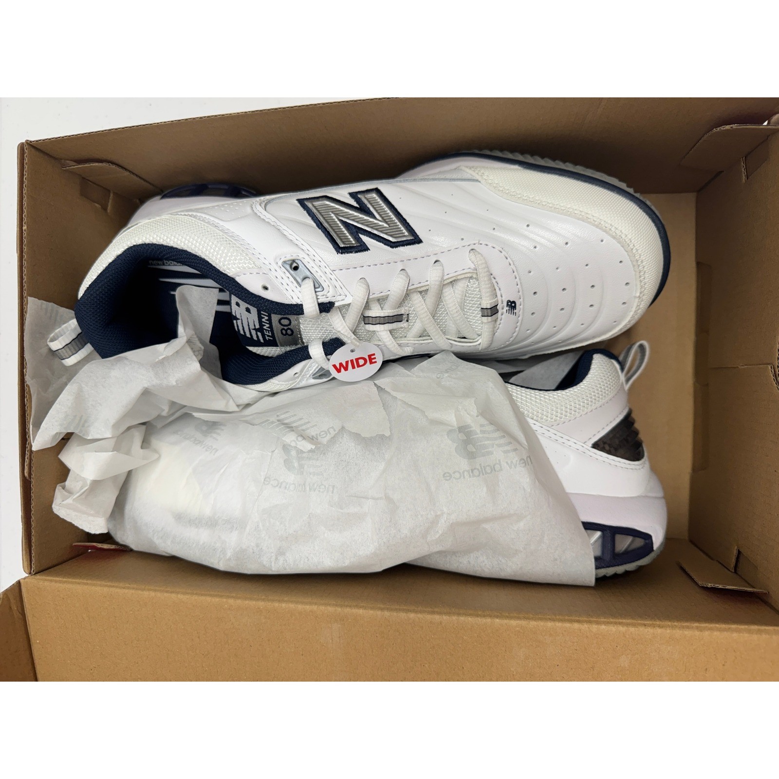 New Balance 806 Tennis Shoes Mens 8.5 White MC806W Hard Court Extra Wide 4E