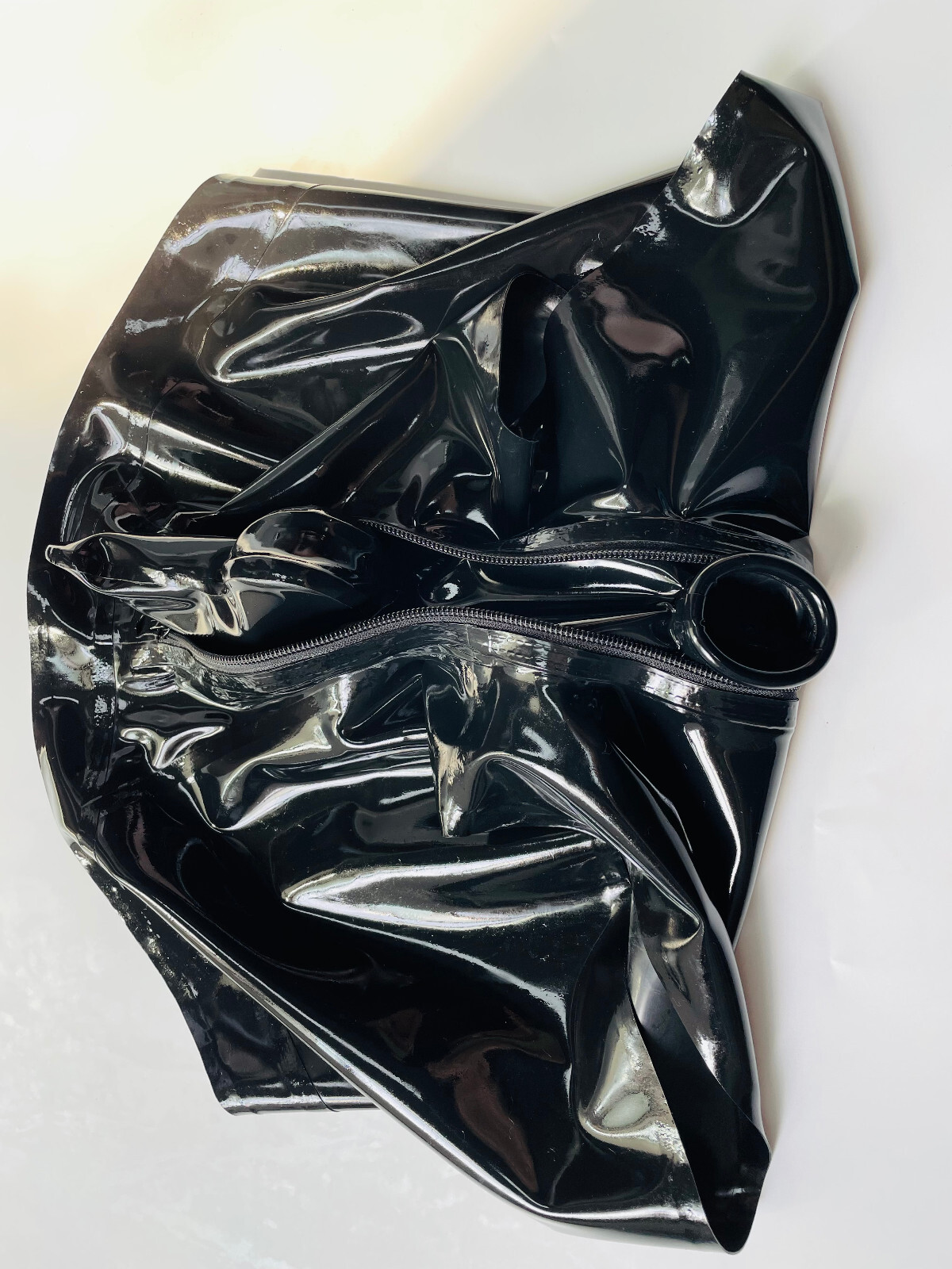 Mens Black latex boxer codpiece hidden two sheath 0.4mm custom-made fetish BDSM
