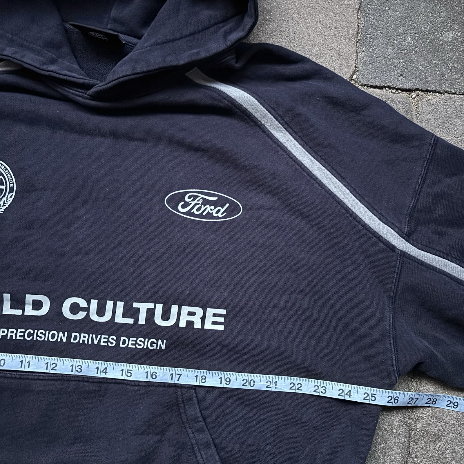 Cold Culture Worldwide Ford Hoodie Men’s Medium Oversized Racing Blue Sweatshirt