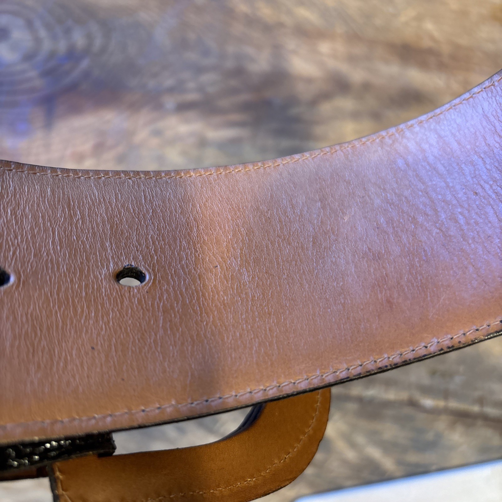Vintage Ralph Lauren Collction 2.25” Wide American Alligator Belt 32” Italy