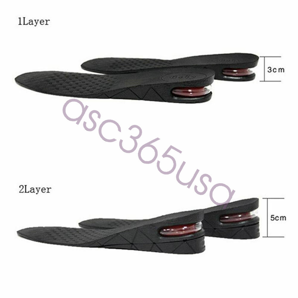 Adjust 4 Layer 9cm Unisex Shoe Lift Height Increase Heel Insole Insert Taller US