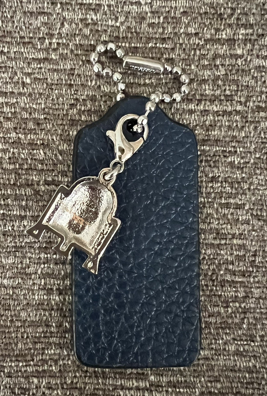Genuine Coach 2.25” Blue Leather HangTag with Star Wars R2D2 Droid Charm New