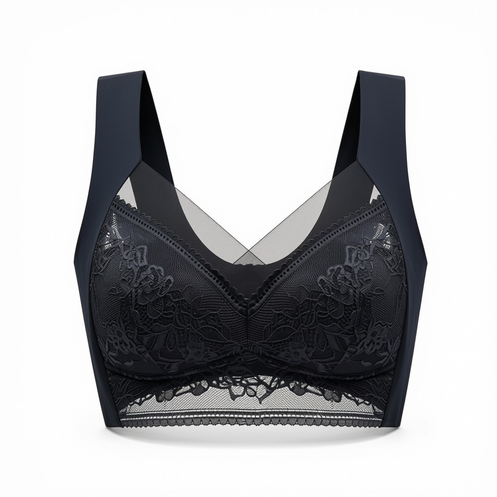 Women’s Plus Size Lace Wire Free Padded Seamless Comfort Bra Vest Soft Bralette