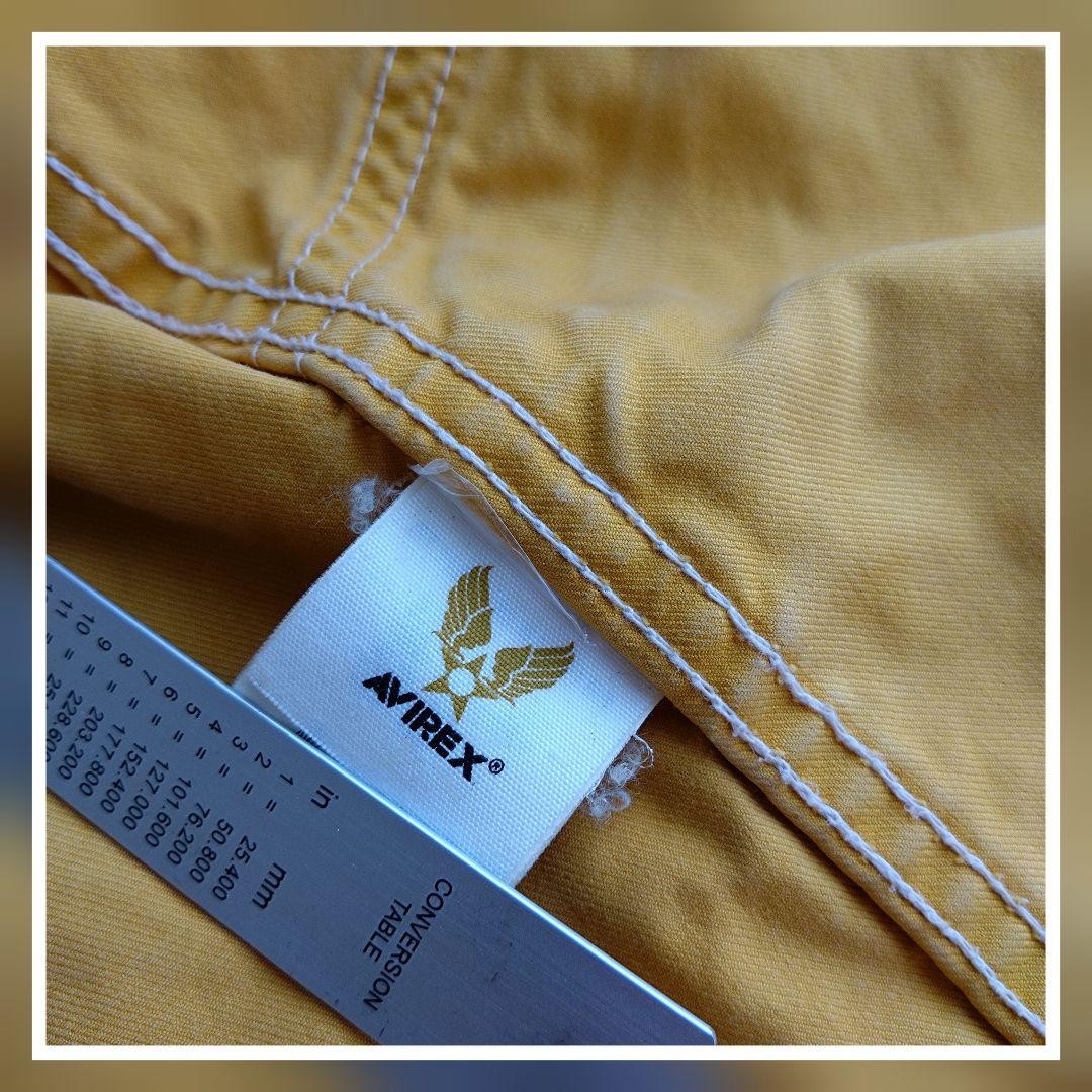 AVIREX Jacket Blouson Coat Men Size L Yellow Vintage Genuine