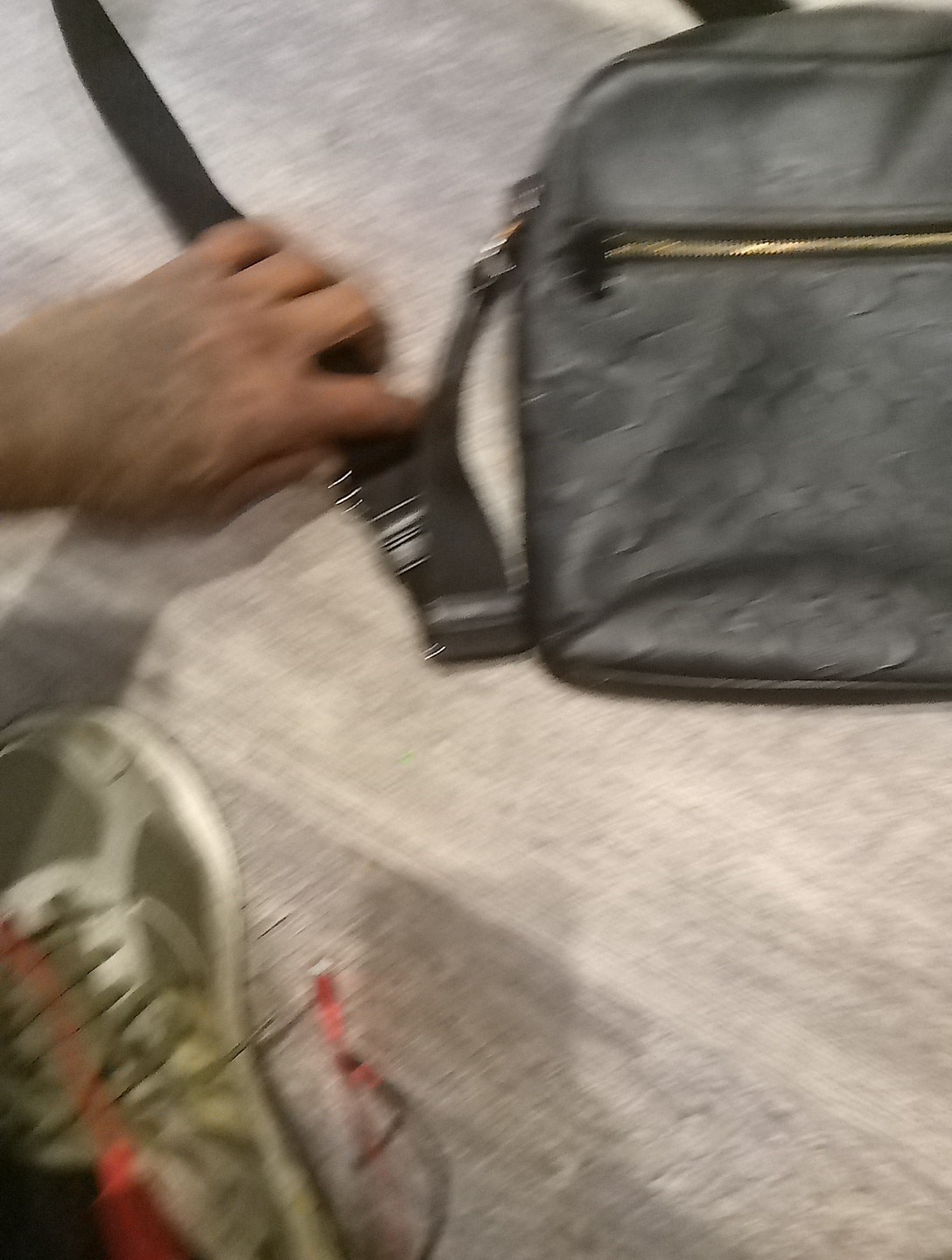 Men’s coach embossed signature leather Houston flight bag Cross body