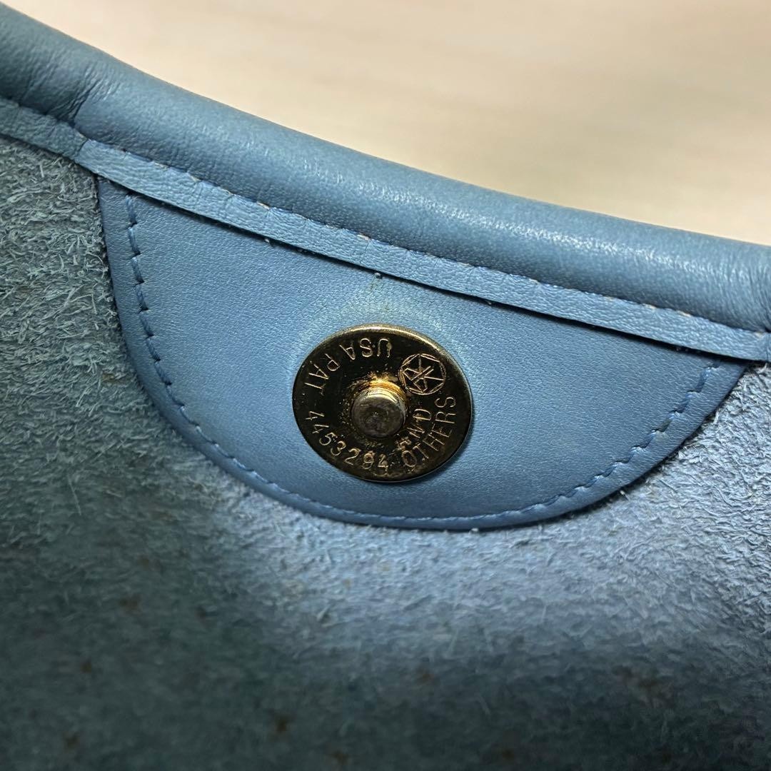 Vintage Old Coach Ergo 9027 Blue Leather Handbag Shoulder Bag USA Rare From JPN