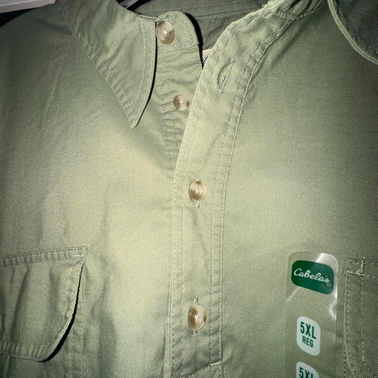 Cabela’s Outdoor Gear Casual workwear green Shirt Size 5XL Men all cotton