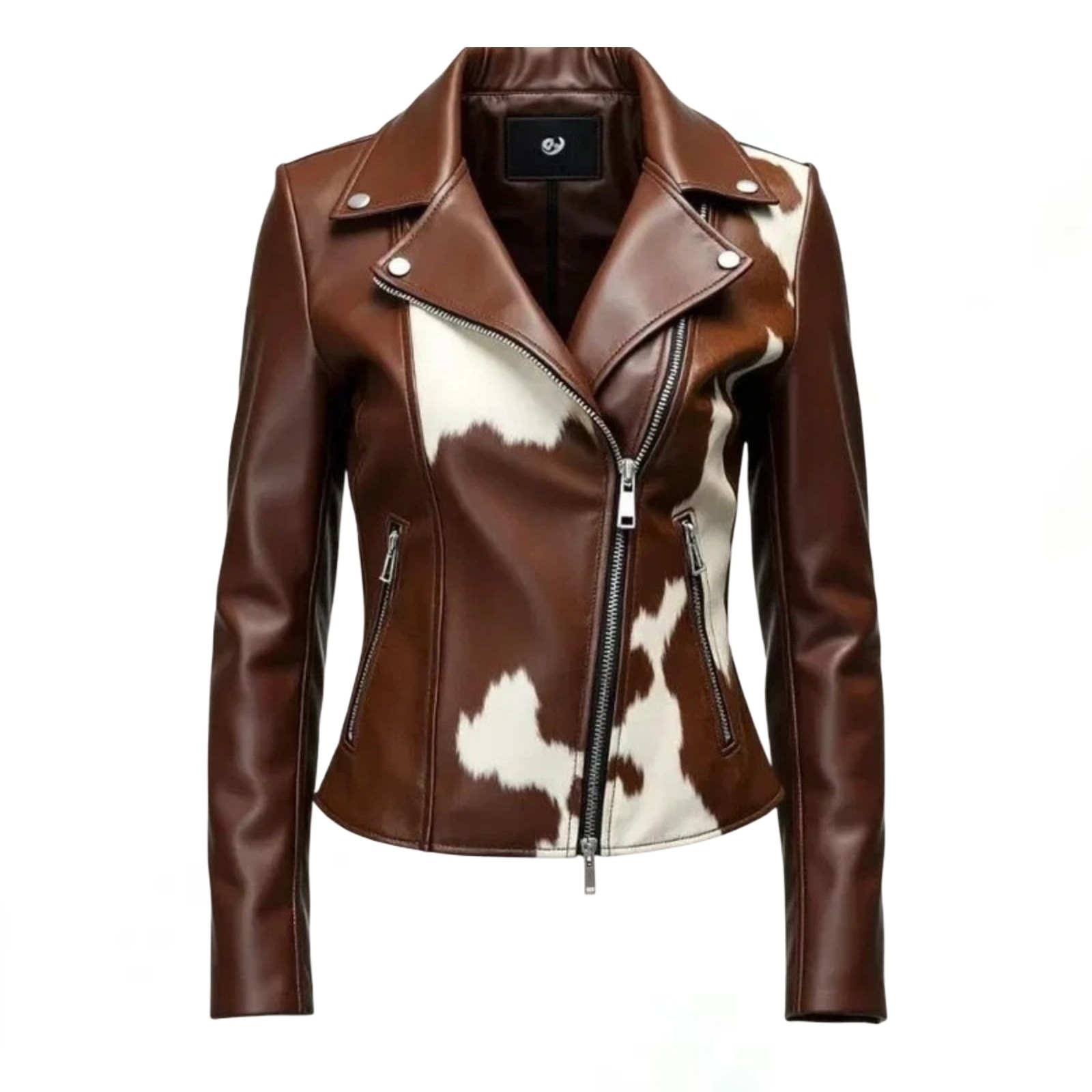 Genuine Cowhide Leather Western Jacket Hair-On Hide Handmade Coat