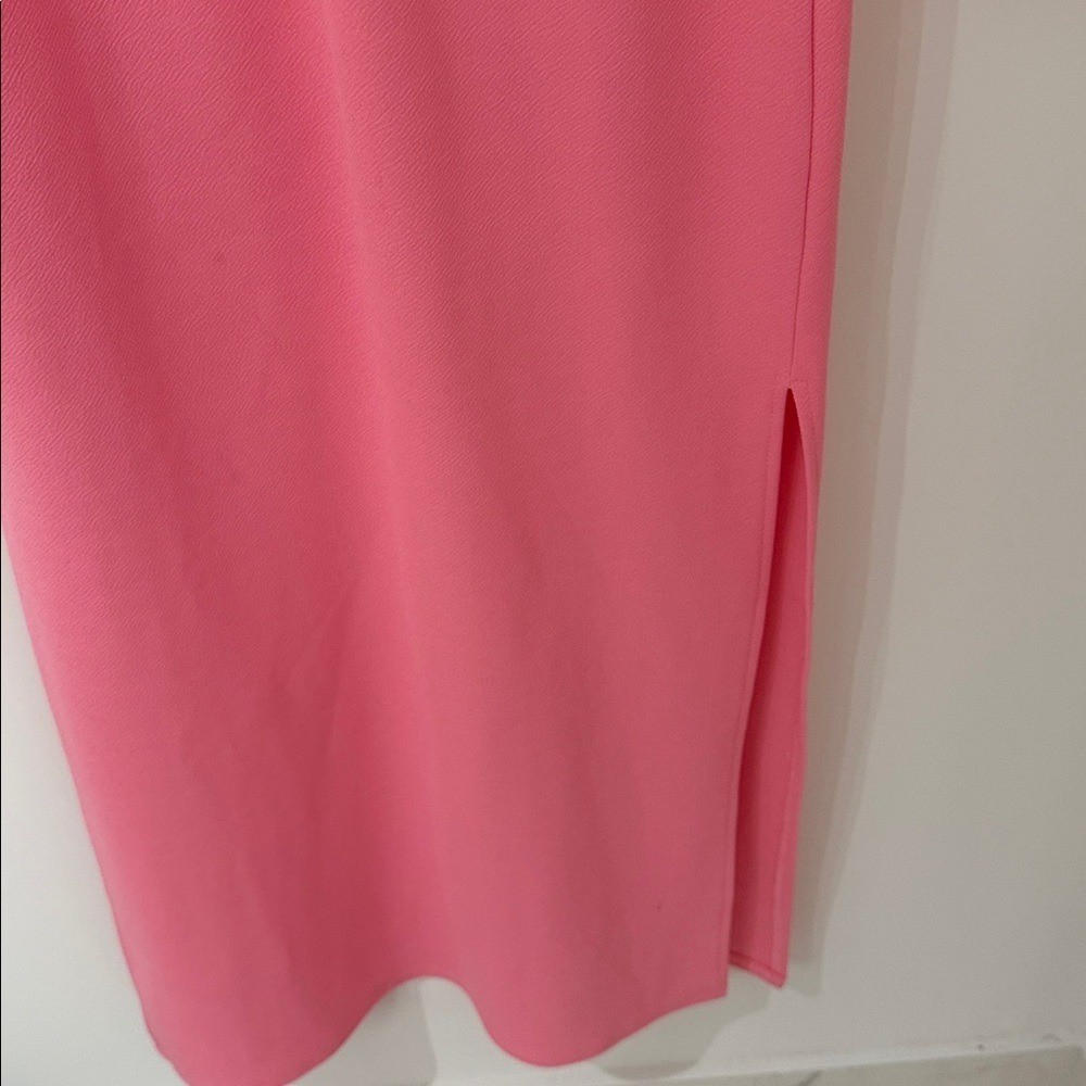 ASOS Colorblock Midi Dress Zip Neck Long Sleeve Pink White Black Size 2
