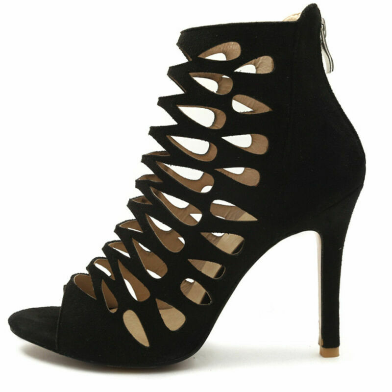 Womens Summer Ankle Boots Hollow Out Sandals Stilettos Wedding High Heels Shoes