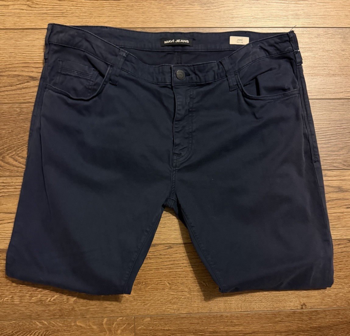 Mavi Jeans Jake Slim Leg Navy Blue Pants Mens 40×30 Chino Twill 0042223957