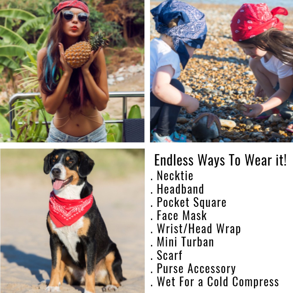 Mechaly Paisley 100% Polyester Unisex Bandanas – 30 Pack – Bulk Wholesale