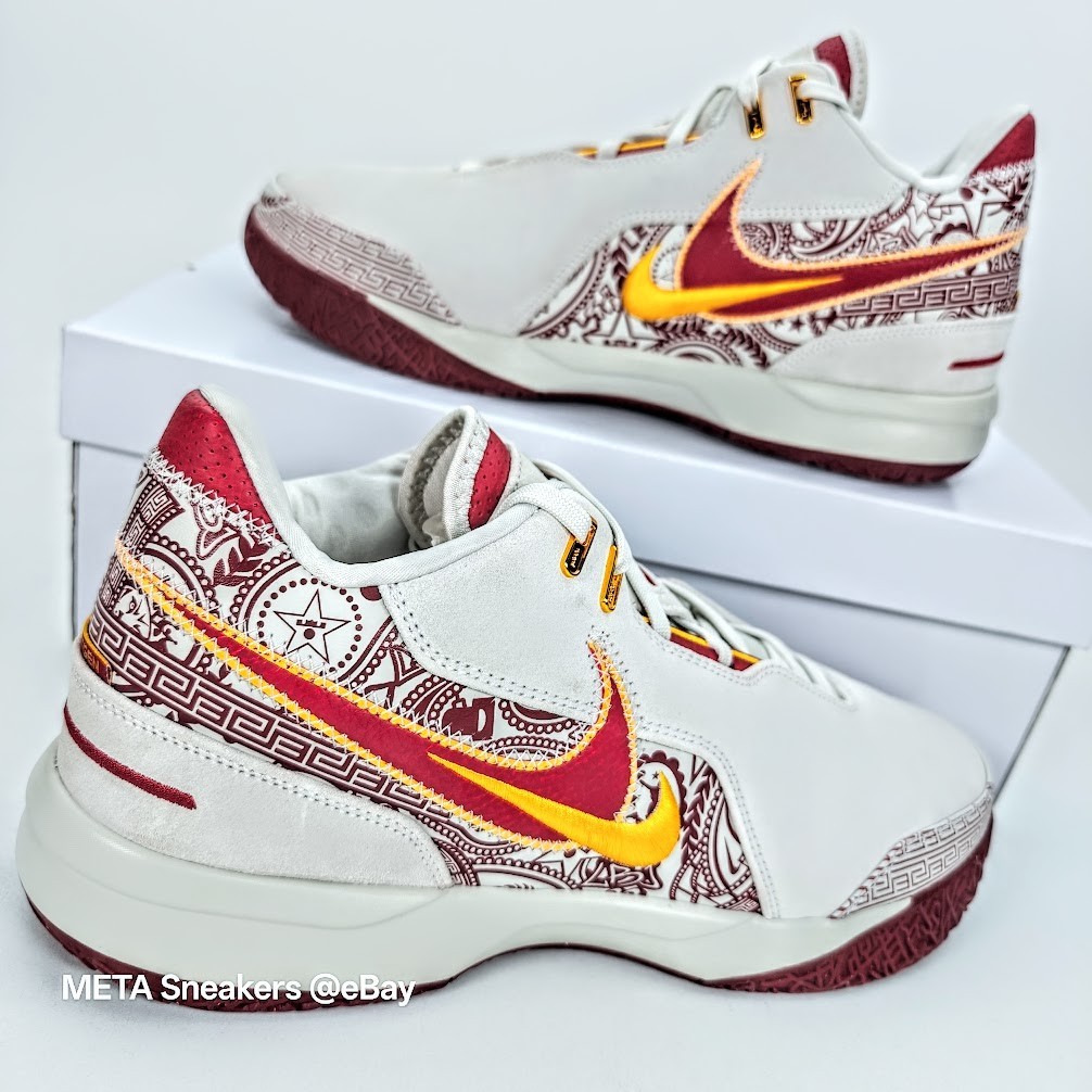 Nike Lebron US 14 Men’s Light Bone Gold Red Rare NXXT Gen AMPD FZ7890 001 NIB