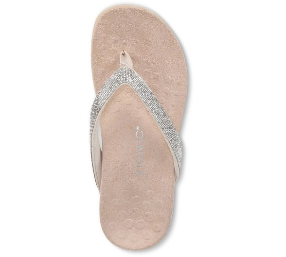 VIONIC Women’s Dillon Shine Toe Post Sandal, Cream (NEW WT)