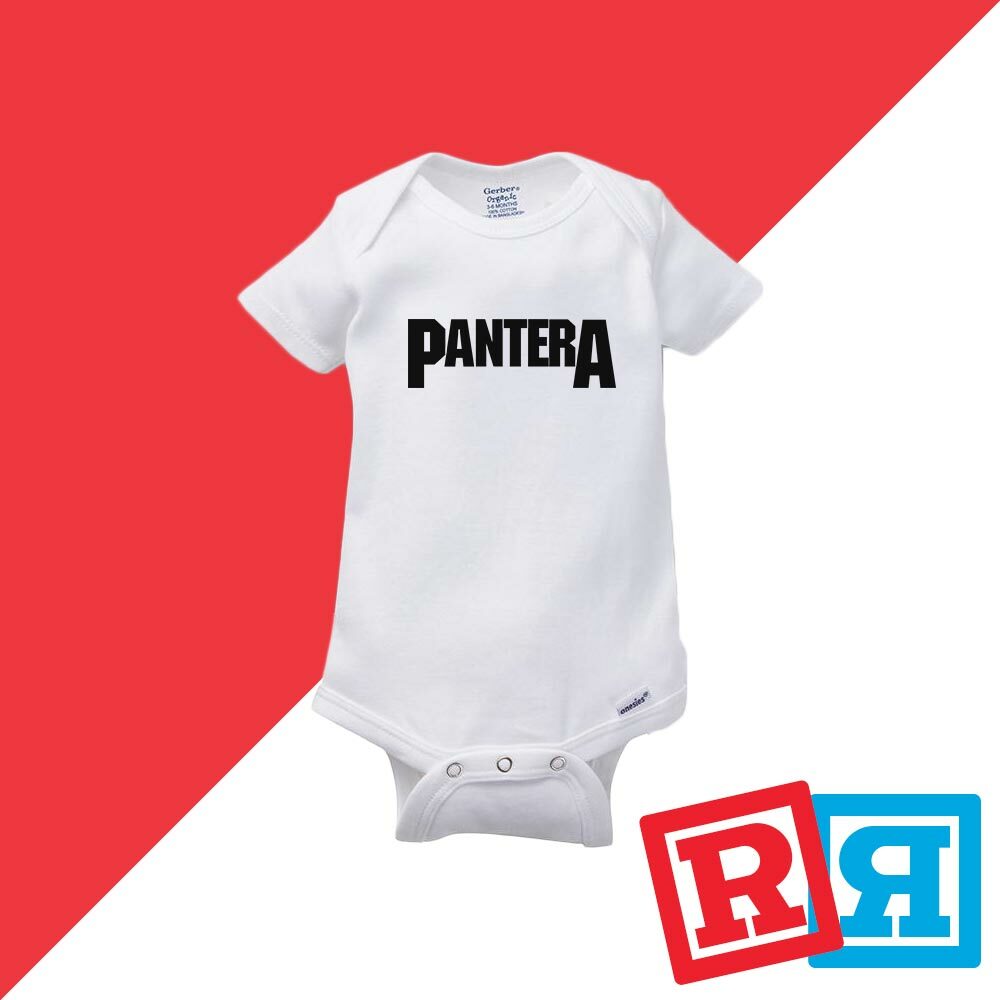 Pantera Gerber Baby Onesie® Cotton Unisex White Short Sleeve Bodysuit