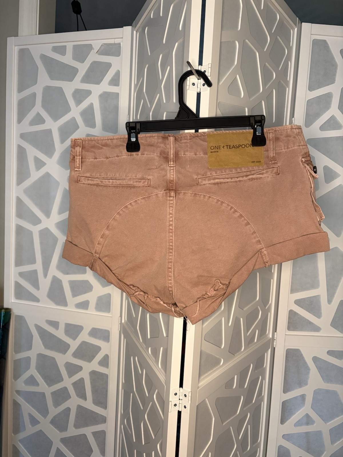 One Teaspoon Cadet Bandits Women’s Shorts 28 Dirty Rose Cotton Mid Rise Pockets