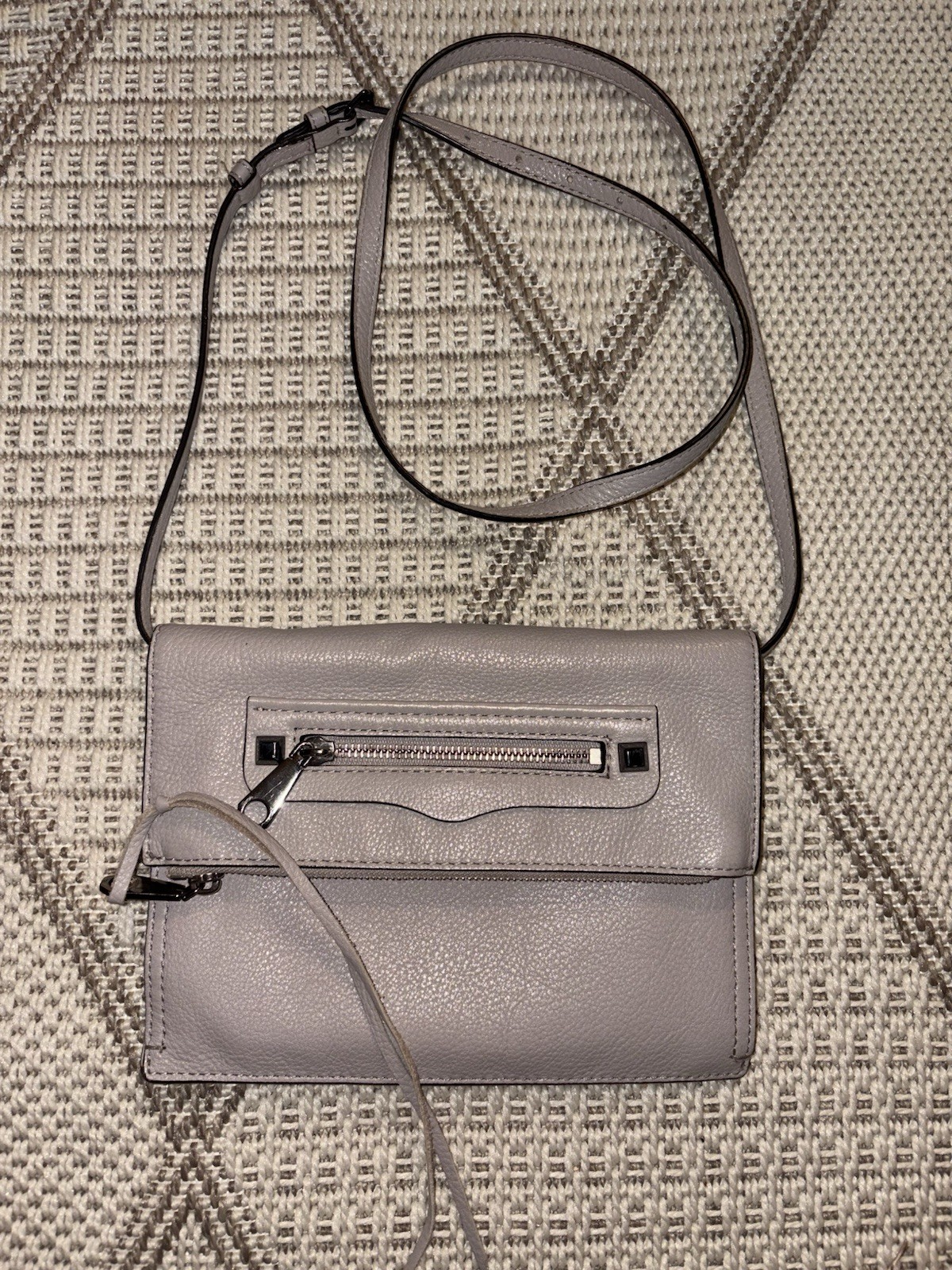 Rebecca Minkoff Small Distressed Regan Clutch in Putty
