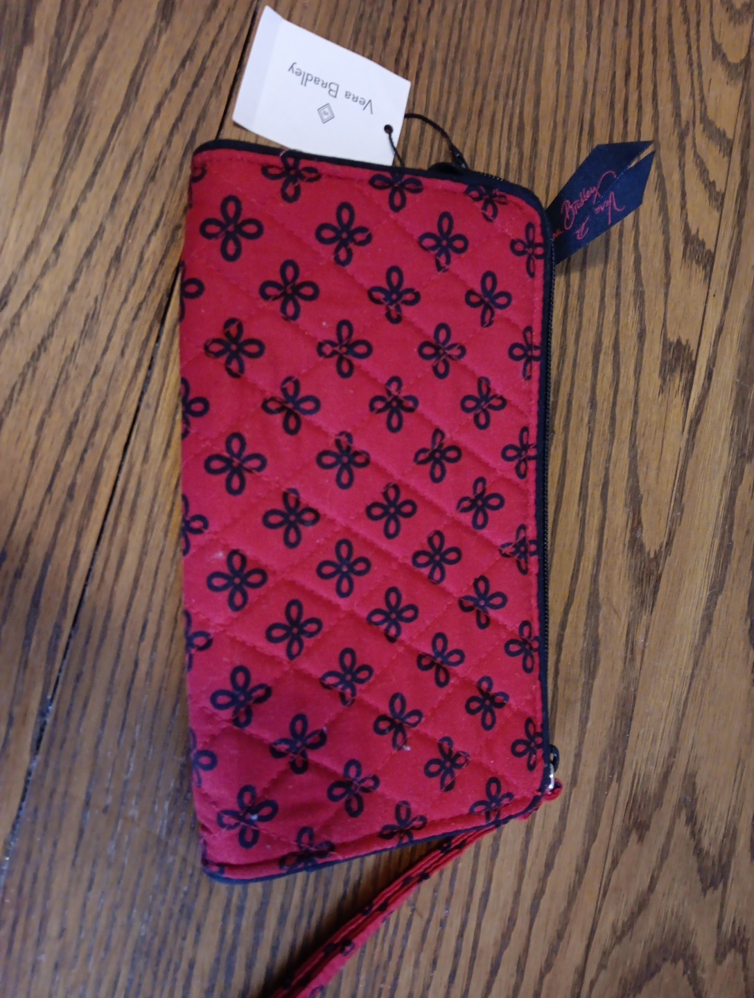 Vera Bradley Front Zip Wristlet Clutch Handbag Red Black Mini Concerto ~ New!