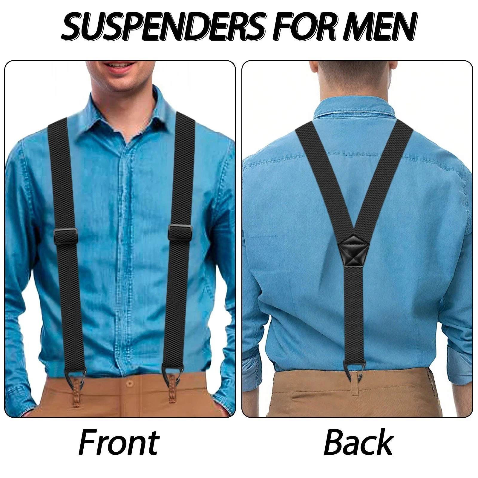 Suspenders for Men Heavy Duty, X Shape Back Hidden Suspender 1.5″ Under Clothing