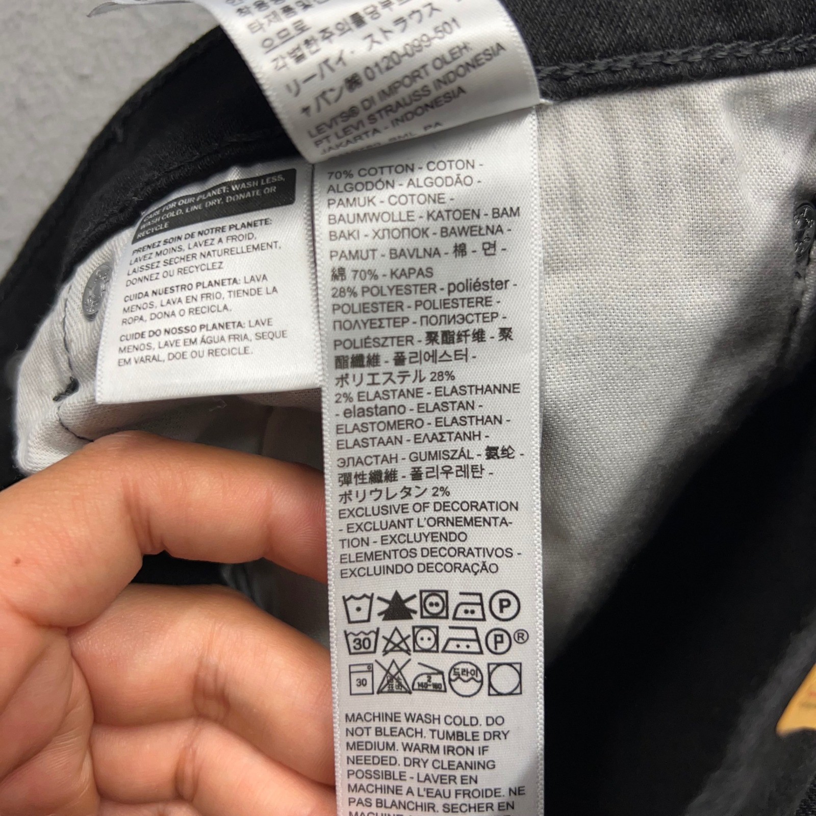 Levis 506 Straight Leg Jeans Mens W32 L32 Black Dark Gray Stretch A7700-0005