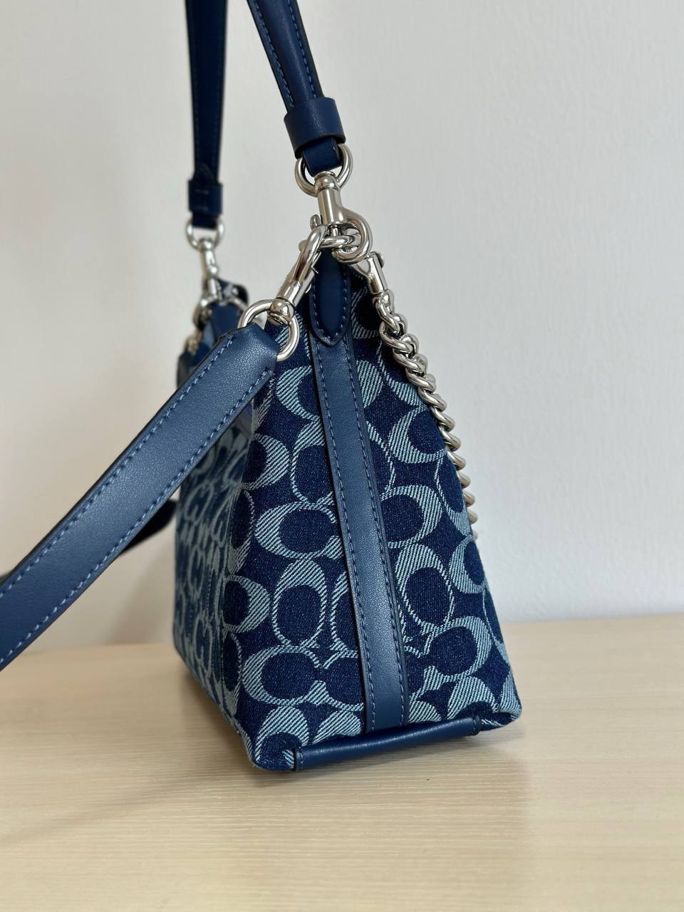 COACH CAM27 Juliet Shoulder Bag In Signature Denim Deep BlueOutlet new
