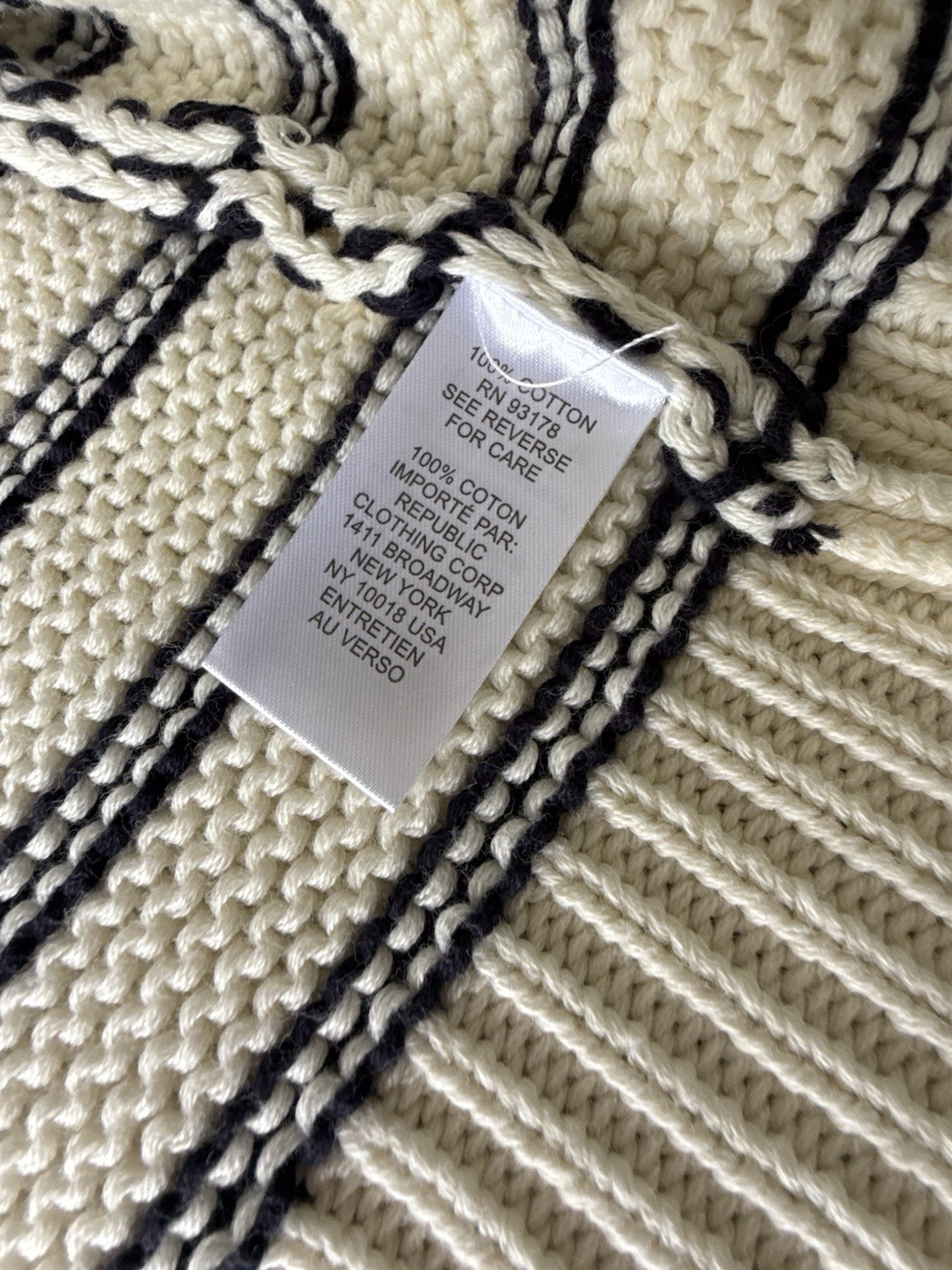 NWT Truth By Republic,Womens Button Up Sweater, SZ: XS, Black & Cream