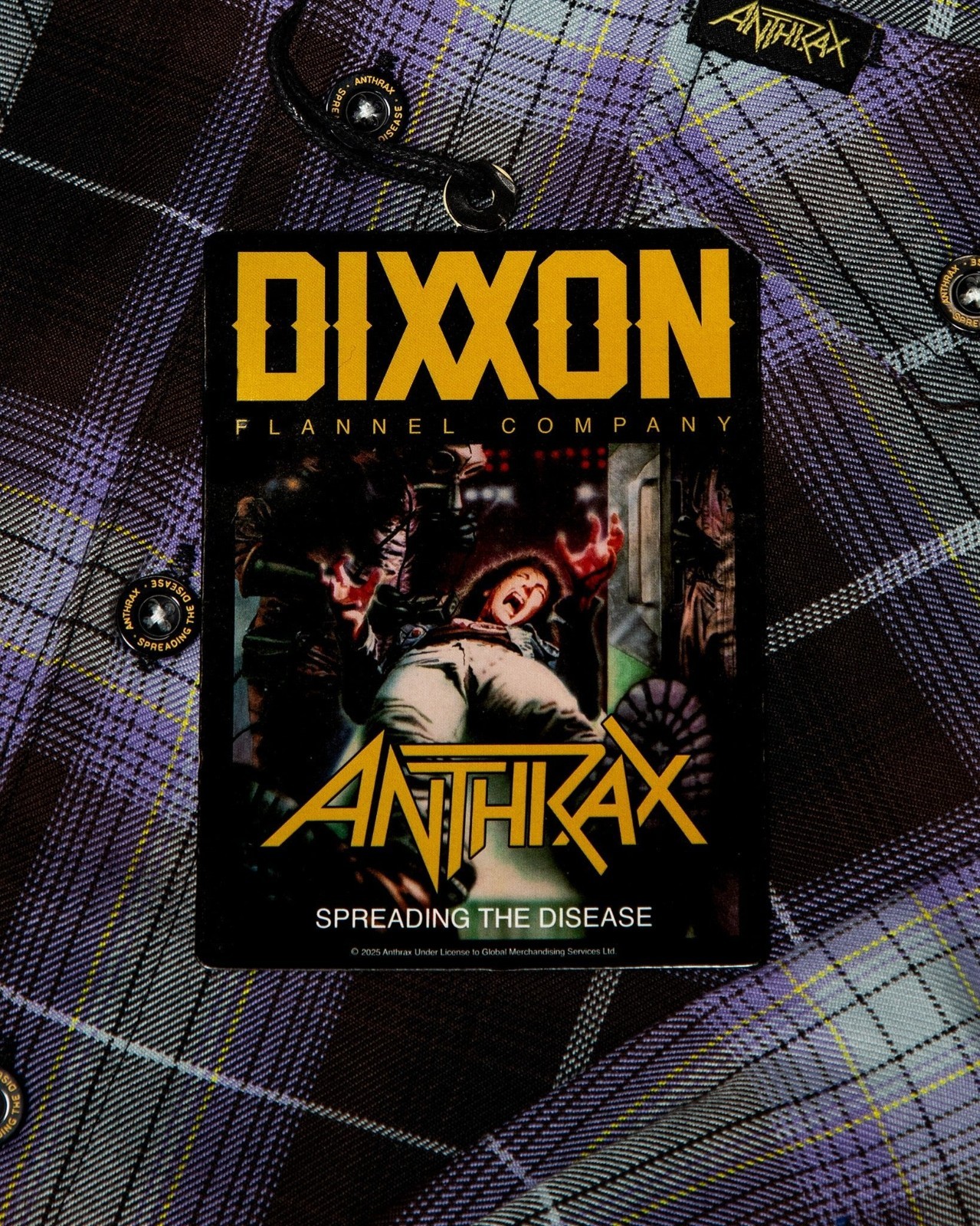 Dixxon Flannel x Anthrax Spreading the Disease Men’s XL Plaid Button Shirt