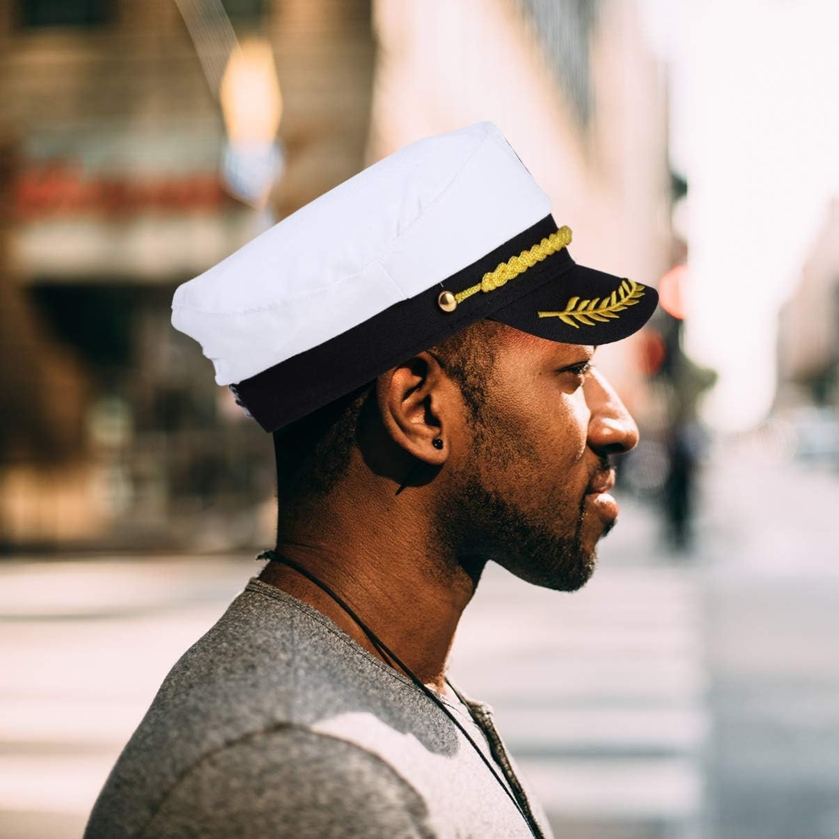 Captain Yacht Hat Boating Cap, Adjustable Sailor Marine Admiral Cosplay Hat f…