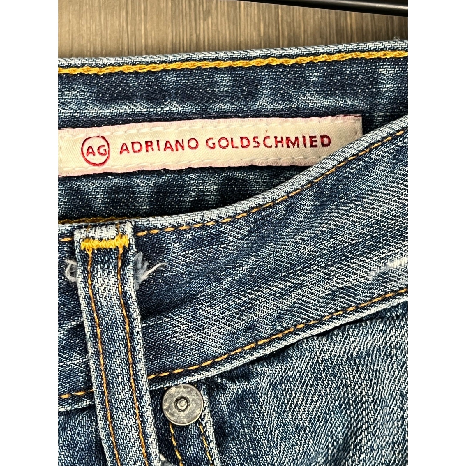 AG Adriano Goldschmied Distressed Straight Leg Jeans, 28