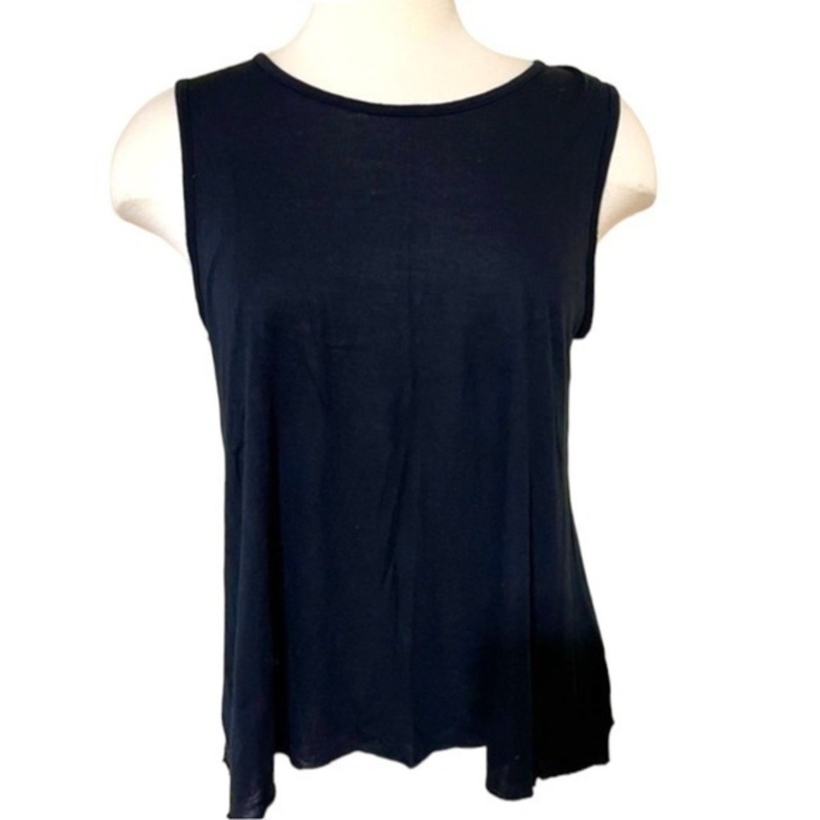 True Religion Women’s XS Black Open Back Tank Top Modal Made USA Y2K