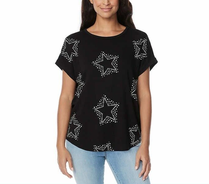 Buffalo Ladies French Terry Short Sleeve Top Pick Size Pink, Black or Lilac NWT