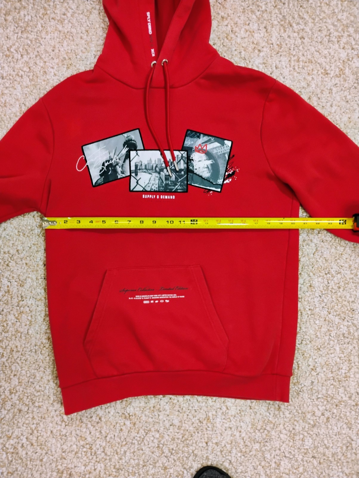 Supply & Demand Red Hoodie NY Superior Collective Graphic Streetwear Red Men Med
