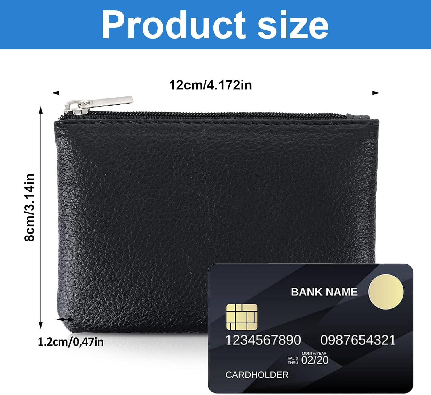 2 Pack Leather Zipper Coin Purse,Portable Change Wallet Coin Pouch….
