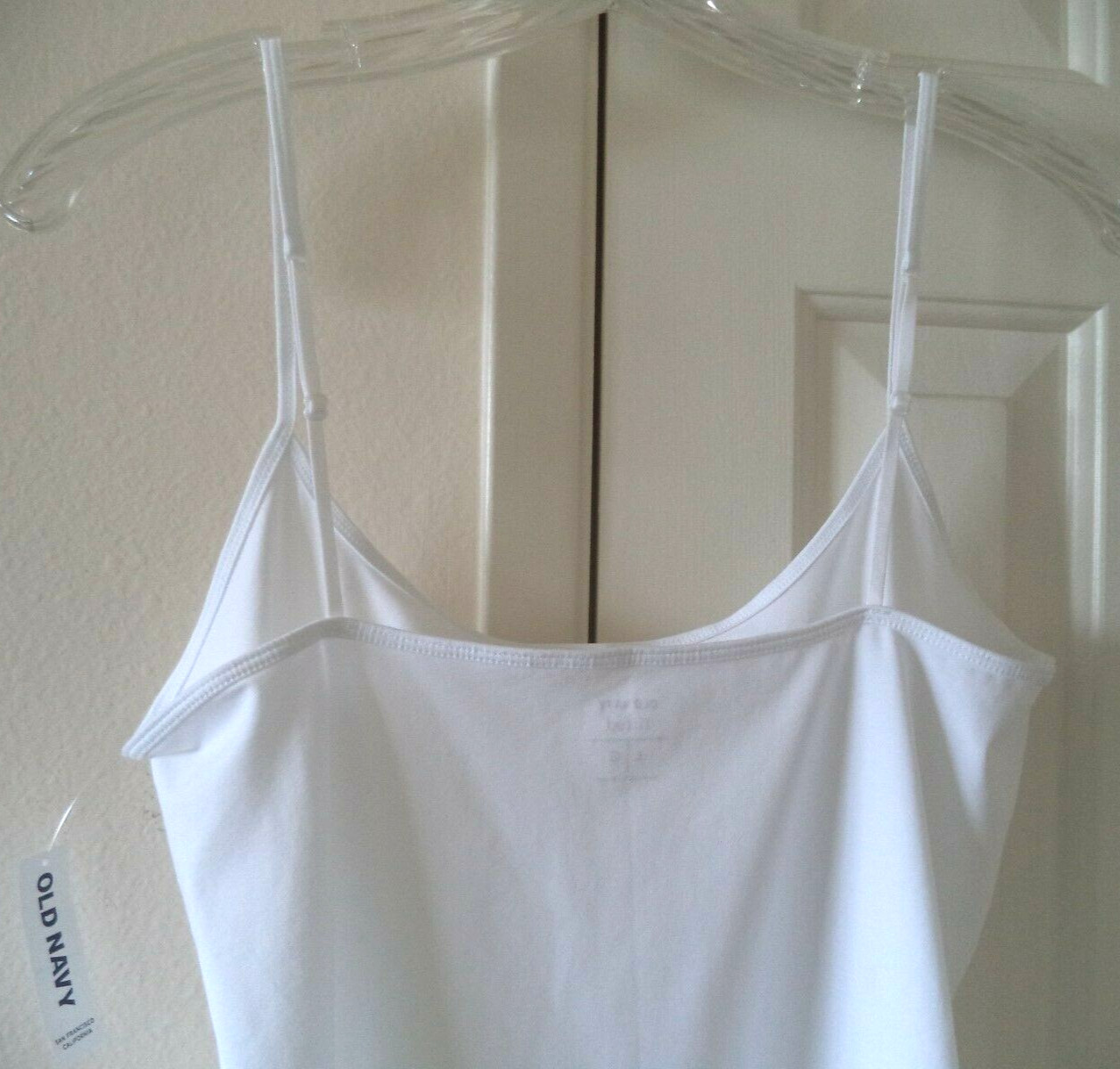 Old Navy White Fitted Cotton Tank Top Cami 12 14 2X S M L XL XXL Reg & Tunic