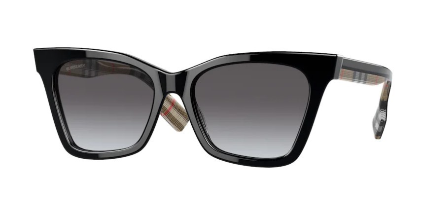 BURBERRY Elsa BE4346 39428G Black Lt Grey Grad Dk Blue 53 mm Women’s Sunglasses
