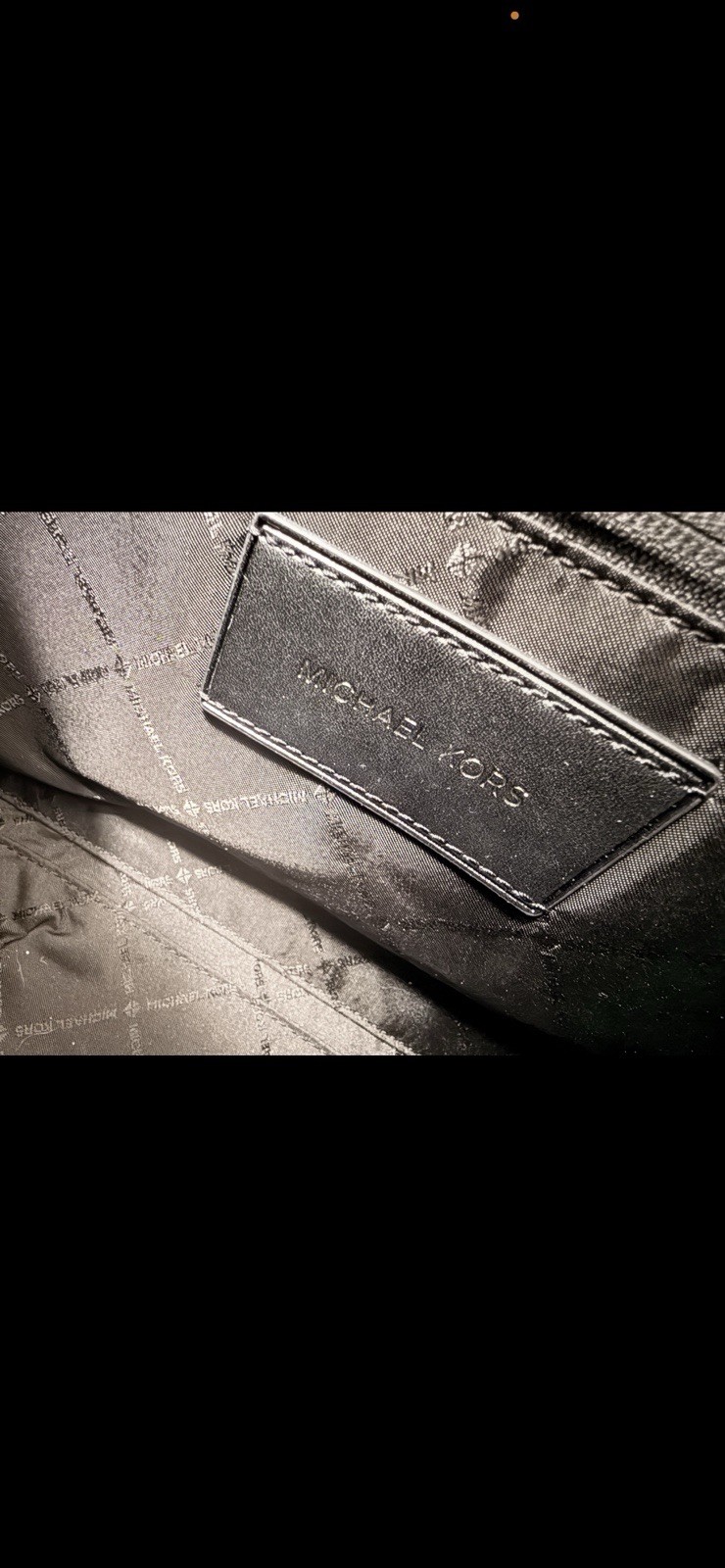 Michael Kors Black Pebbled Shoulder Bag w/ Silver Buckle, Adjustable Strap