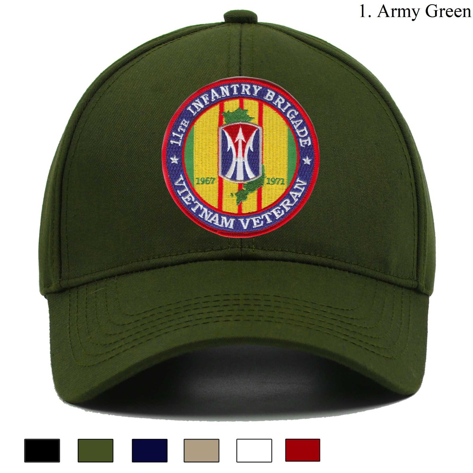 Embroidered Hat 11th Infantry Brigade Vietnam Veteran, Veteran Cap, Gift Idea