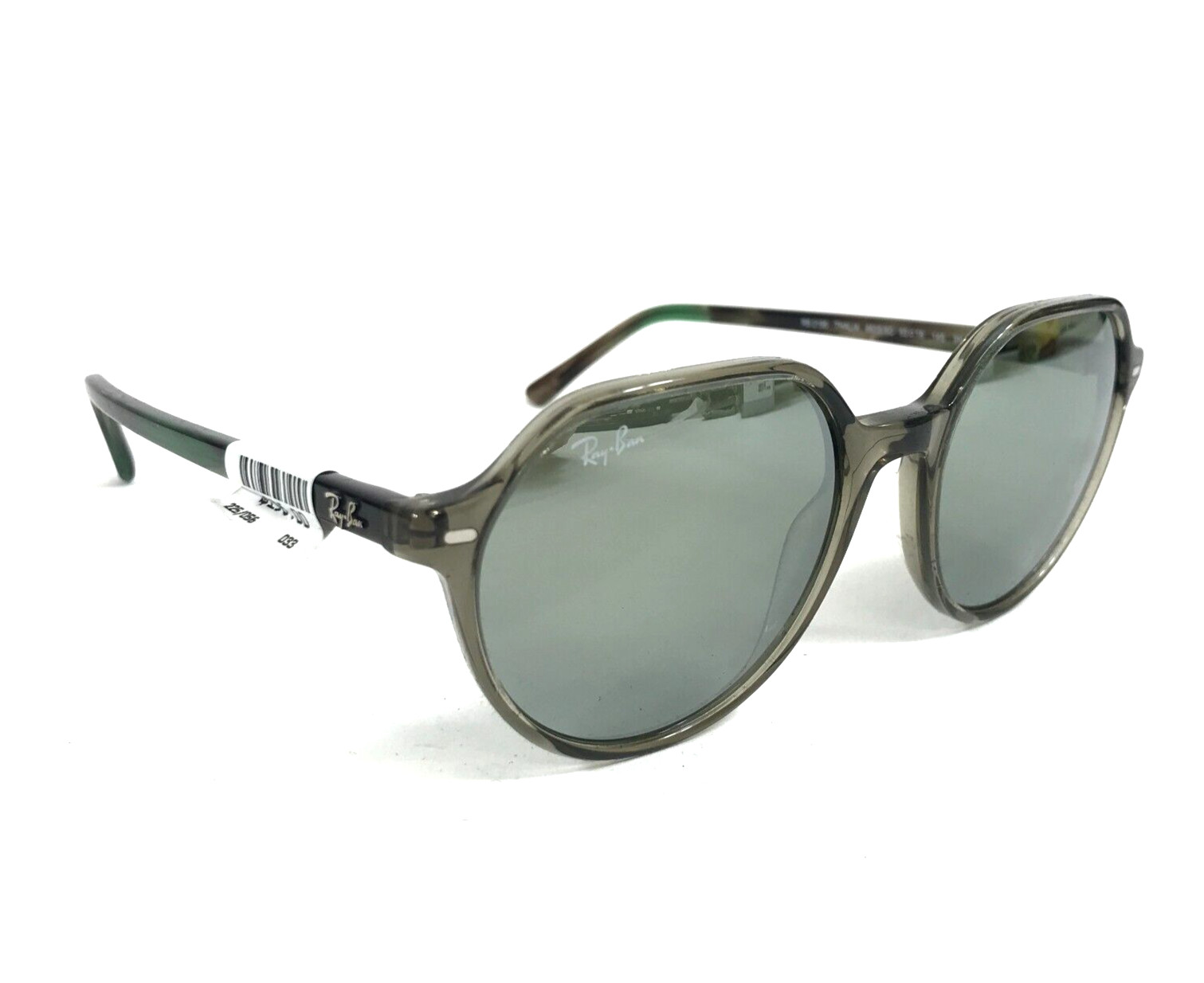 Ray-Ban Sunglasses RB2195 THALIA 6635/5C Transparent Green w/ Grey Mirror 53 mm