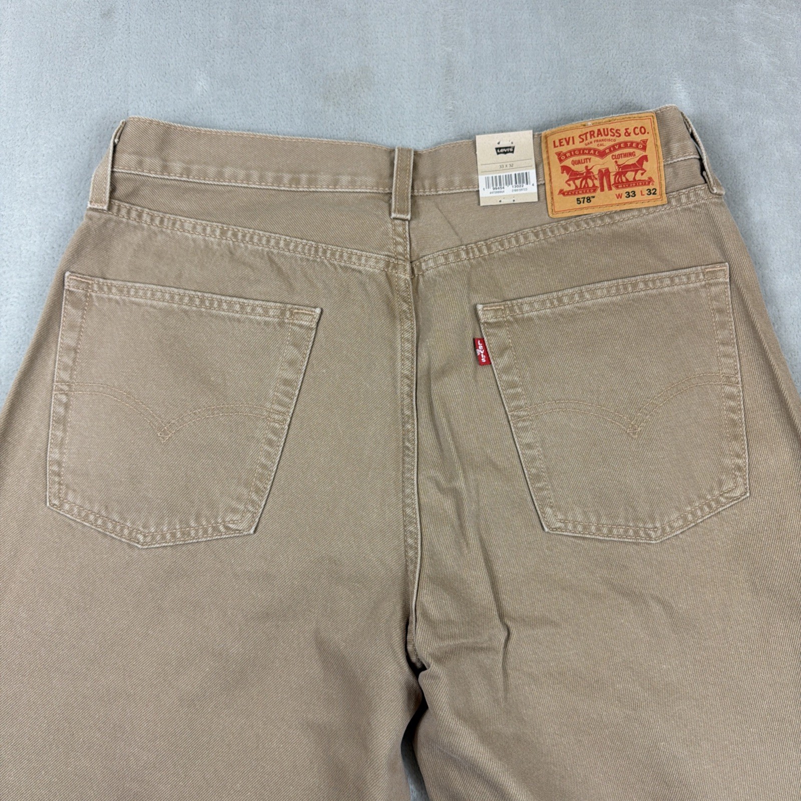 Levi’s 578 Baggy Denim Jeans Men’s Size 33×32 Tan/Khaki Cotton