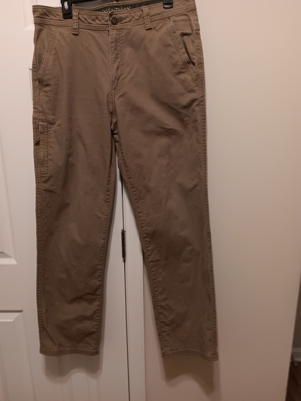 Legendary Outfitters Mens Heavyweight Canvas Utility Work Pants Brown/Tag 34×32