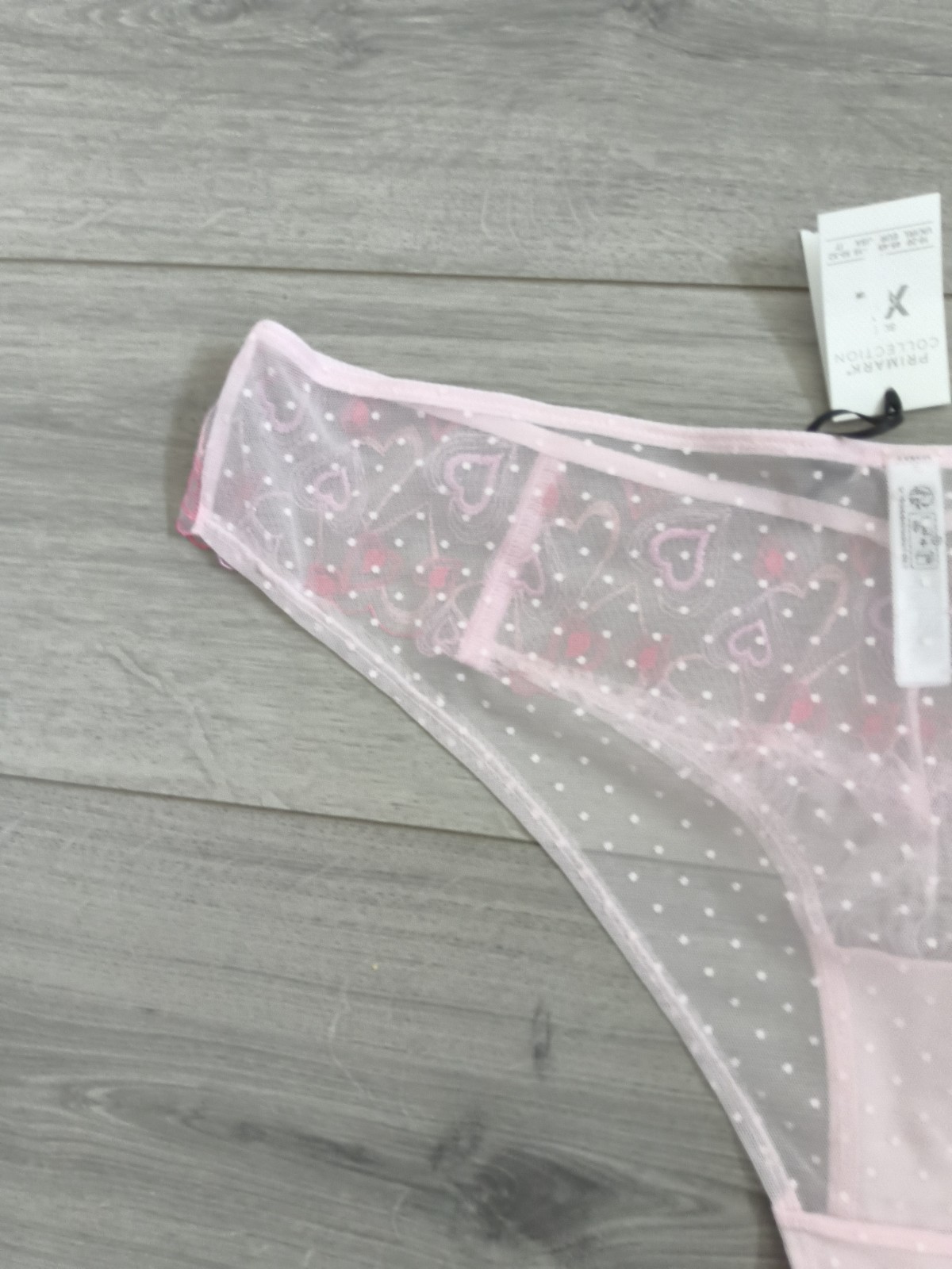BNWT Primark Collection Extra Sheer Pink Embroidered Lace Trim Briefs Size 22-24