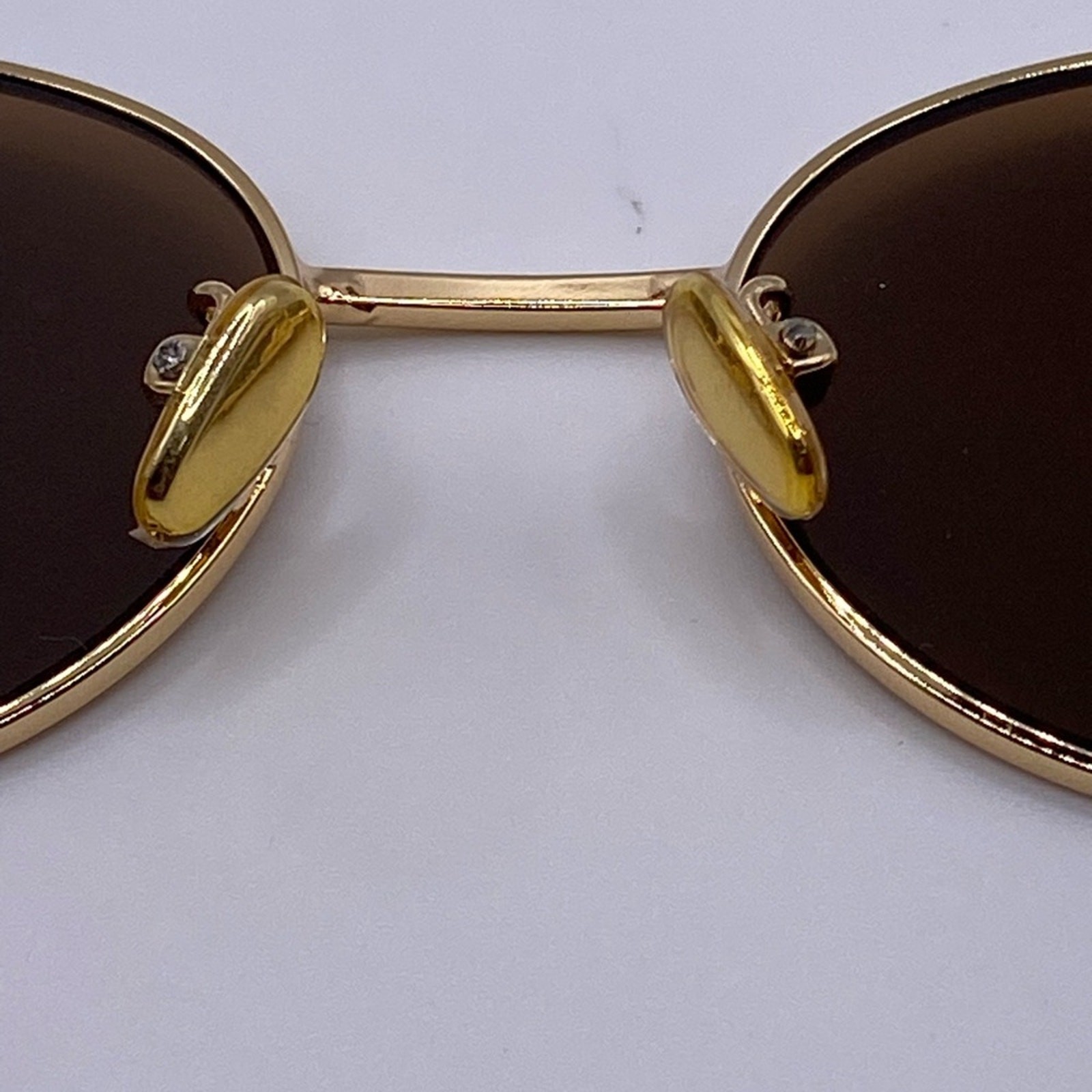 Celine Metal Triomphe Oval Sunglasses 4S235 Gold Brown Oval 60-14-142 NWT