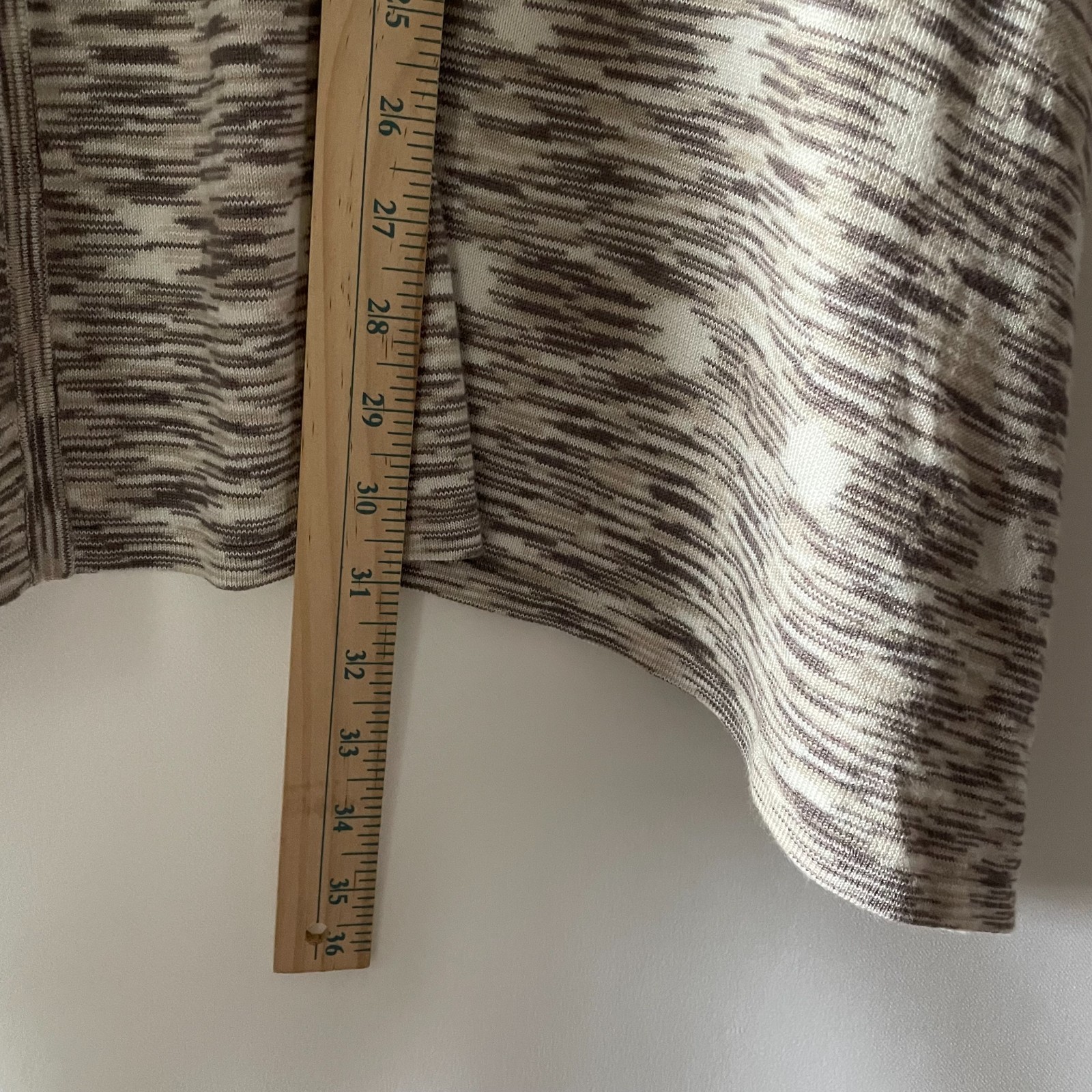 Catherines Brown Beige Heathered Space Dye Knit Tunic Top Assymetrical Size 2X