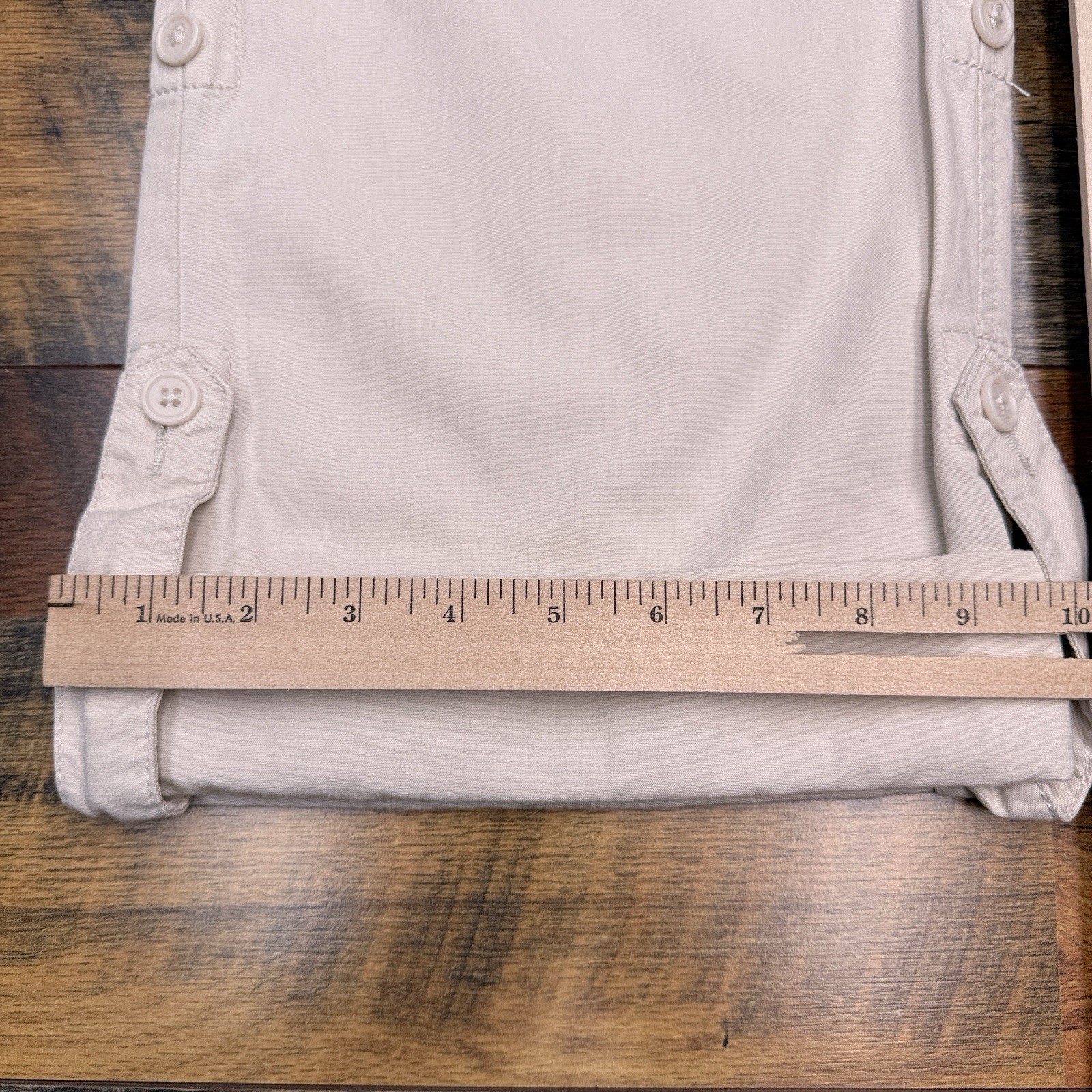 Old Navy Capri Pants Womens 10 Beige Just Below Waist Roll Tab 2006 New