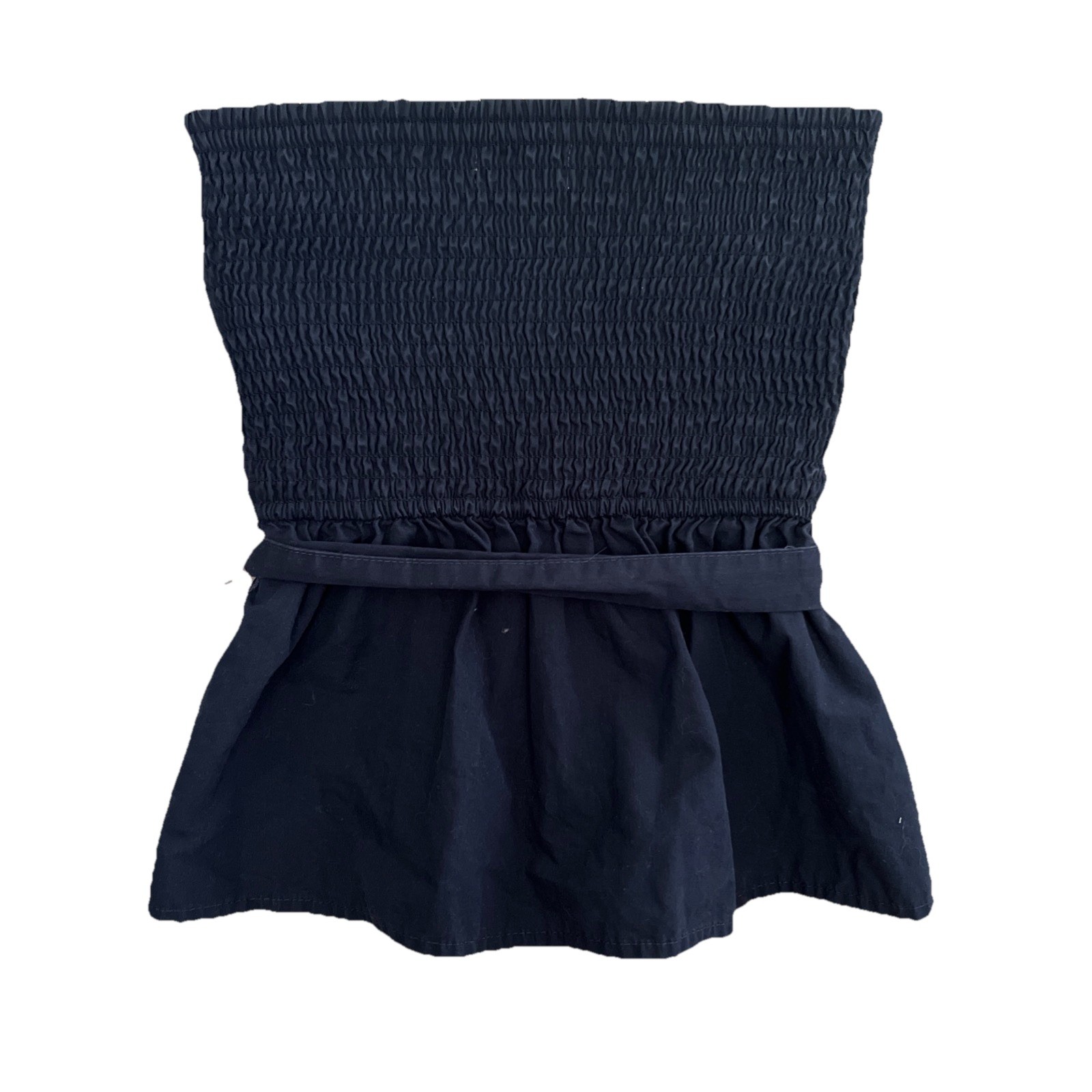 Hollister VTG Y2K 100% Cotton Navy Stretch Crochet Front Tube Top Sz S Vintage