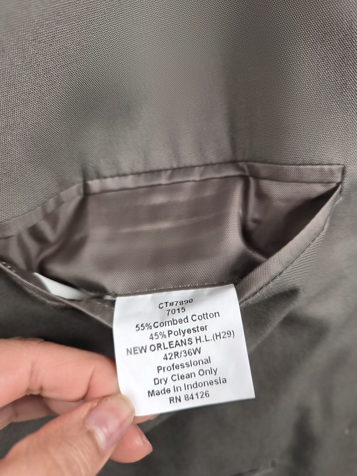 Haspel Perfect Poplin Men’s 2PC Suit 42R 36W Khaki Tan Cotton Blend Pleated READ