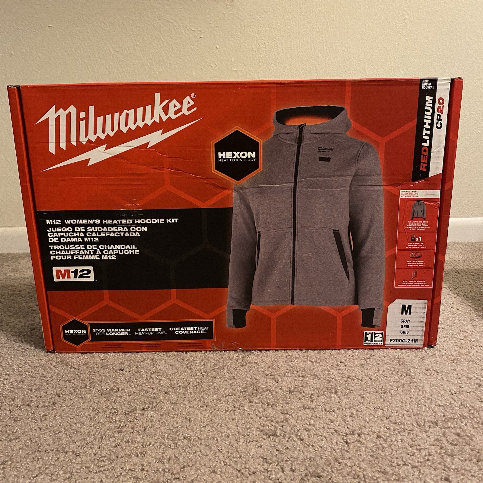 Milwaukee M12 Heated Jacket with Battery and Charger Hexon Technology
