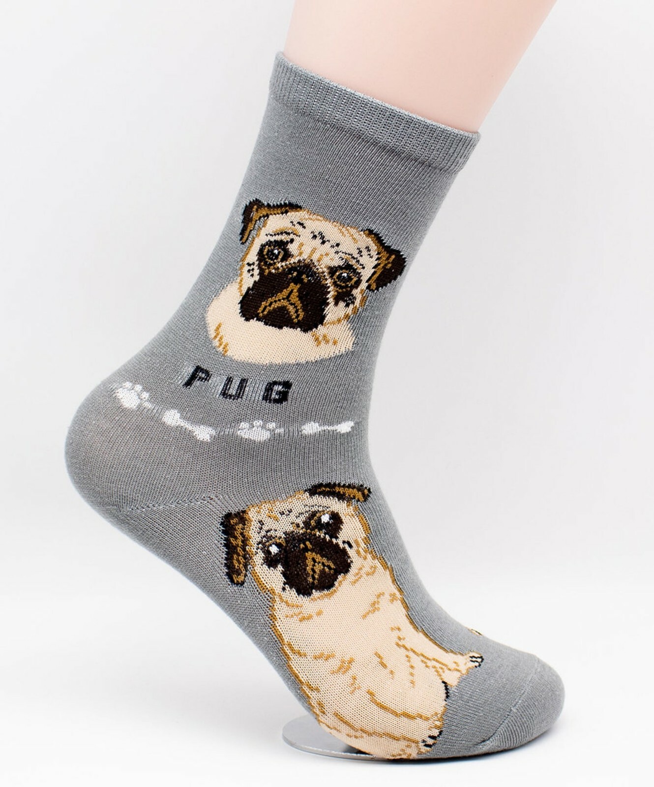 Pug Lapdog Wrinkled Toy Dog Breed Women’s Foozys Puppy Cute Dogs 2 Pairs Socks